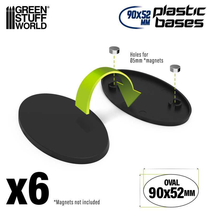 GSW 90x52mm oval black plastic bases