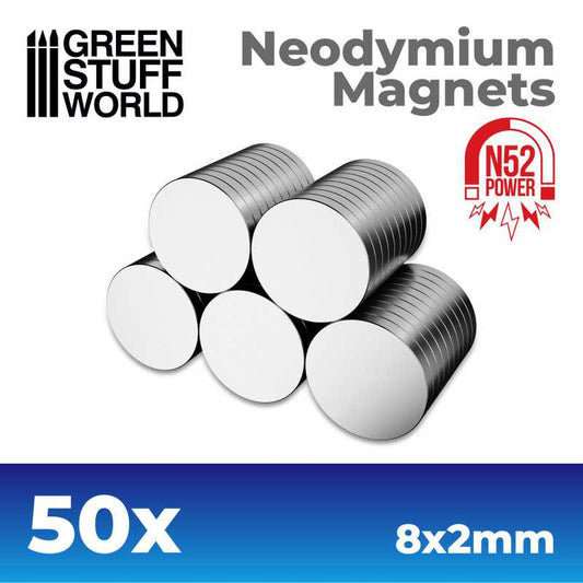 N52 neodymium magnets 8x2mm