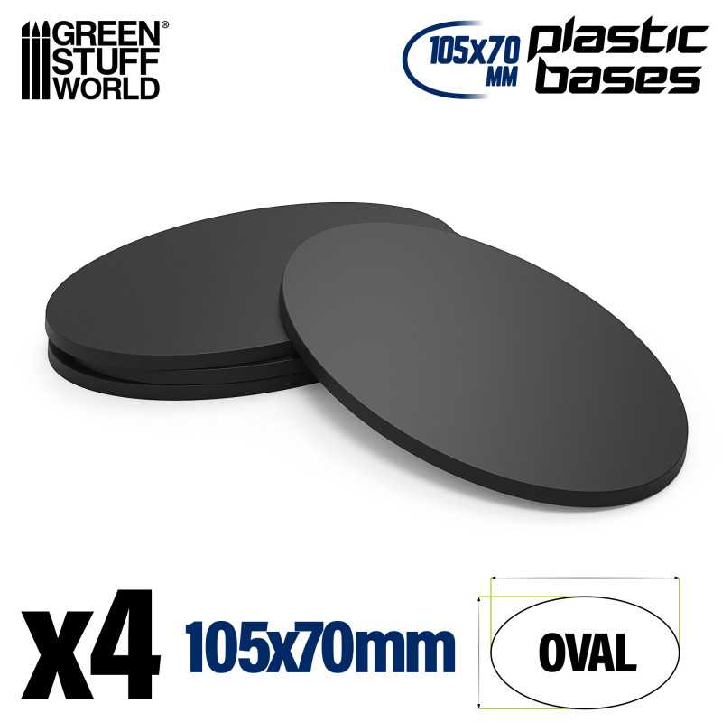 GSW 105x70mm oval black plastic bases