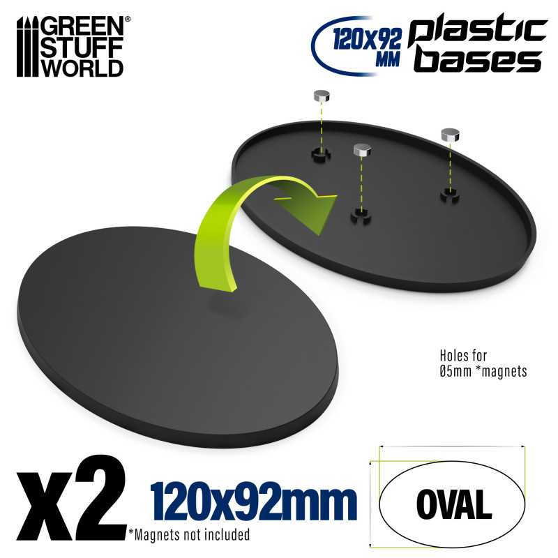 GSW 120x92mm oval black plastic bases